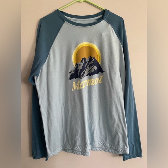 Marmot baseball tee, green, Large - Picture 1 of 3